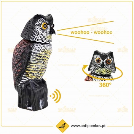Mocho com sensor de movimento e som para espantar pombos